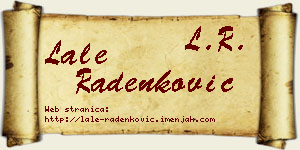 Lale Radenković vizit kartica